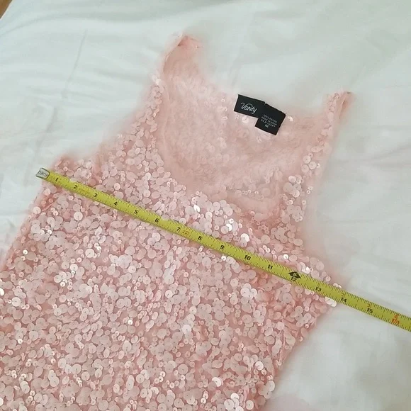 Light pink sequin tank top from Vanity (M) - Picture 3 of 5